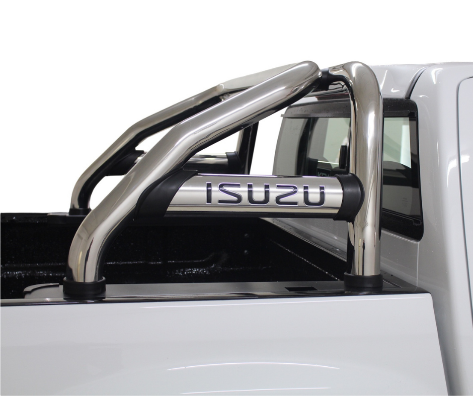 Isuzu Dmax Sports Bar Roll Bar Single Cab Stainless Black Base Plates