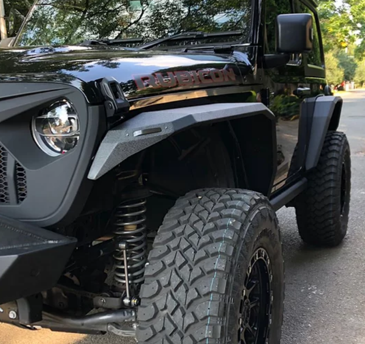 Jeep Wrangler Aluminum Front Fender Flares with Lights – Efficient Express